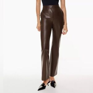 Babaton Brown Vegan Leather Pants